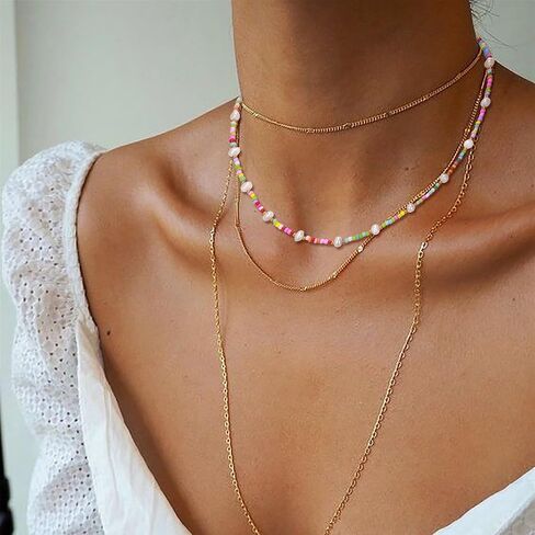 EVER FAITH Baroque Natural Pearl Choker Necklace for Women, Handpicked Freshwater Cultured Pearls Strand Necklaces for Wedding Prom Dainty Jewelry Gift for Her Mom Wife in Saudi Arabia