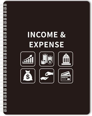 Income and Expense Log Book - Bookkeeping Record Book/Tracker/Small Business Ledger Book & Accounting, 8.5" x 10.5", Undated Record Book＆ Business Ledger, Durable Polypropylene Cover（Red) in Saudi Arabia