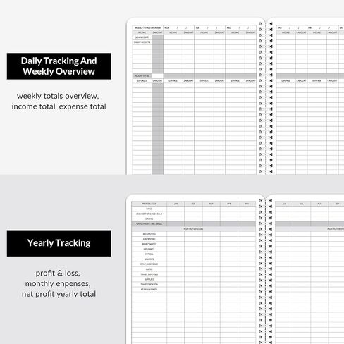 Income and Expense Log Book - Bookkeeping Record Book/Tracker/Small Business Ledger Book & Accounting, 8.5" x 10.5", Undated Record Book＆ Business Ledger, Durable Polypropylene Cover（Red) in Saudi Arabia