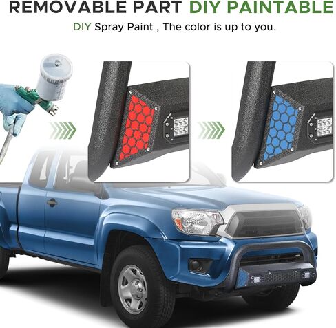 Bull Bar Fit لـ Toyota Tundra 2007-2021 & Toyota Sequoia 2008-2022 مع LED Light & W/رخصة لوحة ترخيص DIY Truck Frant Press Press Press Press Bar Pront Grille Protector in Kuwait