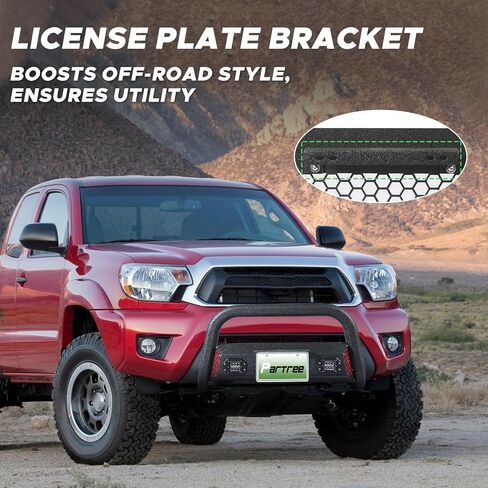 Bull Bar Fit لـ Toyota Tundra 2007-2021 & Toyota Sequoia 2008-2022 مع LED Light & W/رخصة لوحة ترخيص DIY Truck Frant Press Press Press Press Bar Pront Grille Protector in Kuwait