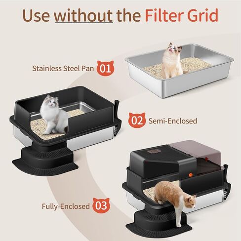 صندوق القمامة من الفولاذ المقاوم للصدأ XXXL ، 28 "x20" x12 "كبيرة جدًا شبه مغلقة مربعًا من القمامة المعدنية ذات الوجهين مع شبكة مرشح ، خطوة ، مغرفة ، غير مكتوبة ، غير مميزة ، سهلة التنظيف (رمادي فاتح) in Kuwait