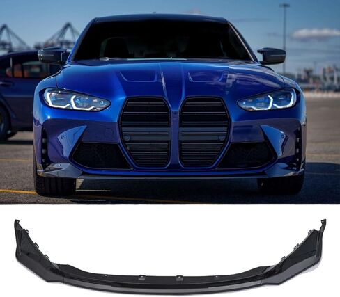 Front Bumper Lip Splitter For BMW G80 M3 G82 M4 2021-2024 V Style (Gloss Black) in Kuwait