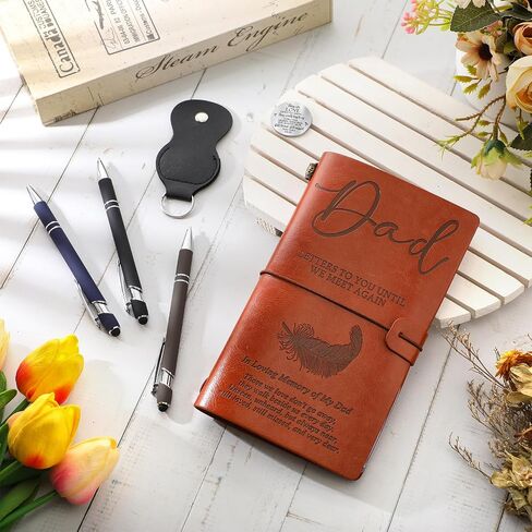 Fulmoon Gifts for Passed Loved Ones Included 1 Grief Journal Travel Photo Diary Journal 1 Memorial Pocket Hug 1 PU Leather Keychain 3 Ballpoint Pens Memorial Gift for Loss of Mother in Saudi Arabia