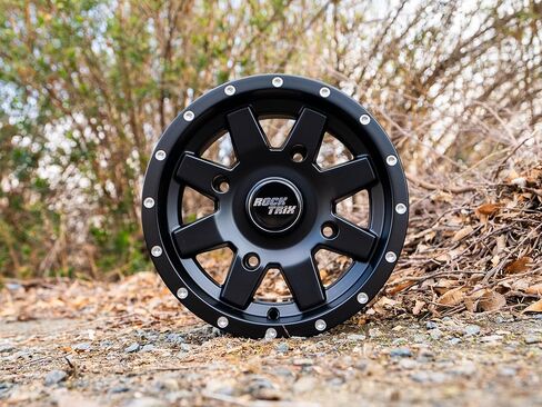 RockTrix RT106 4pc 14in ATV Wheels 4x110 Rims 14x7, 5+2 Offset, Includes 10x1.25 Lug Nuts - Compatible with IRS Honda Kawasaki Yamaha Rubicon Rincon Brute Force Kodiak Grizzly Rhino 4/110 (Set of 4) in Kuwait