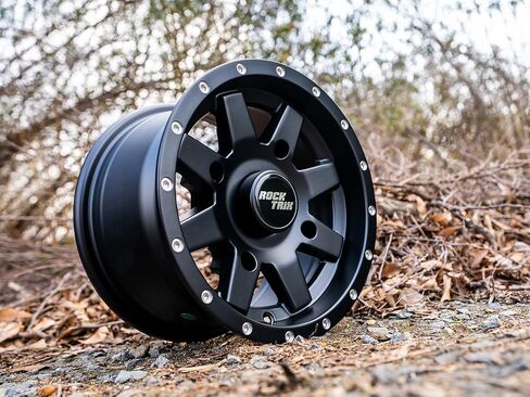 RockTrix RT106 4pc 14in ATV Wheels 4x110 Rims 14x7, 5+2 Offset, Includes 10x1.25 Lug Nuts - Compatible with IRS Honda Kawasaki Yamaha Rubicon Rincon Brute Force Kodiak Grizzly Rhino 4/110 (Set of 4) in Kuwait