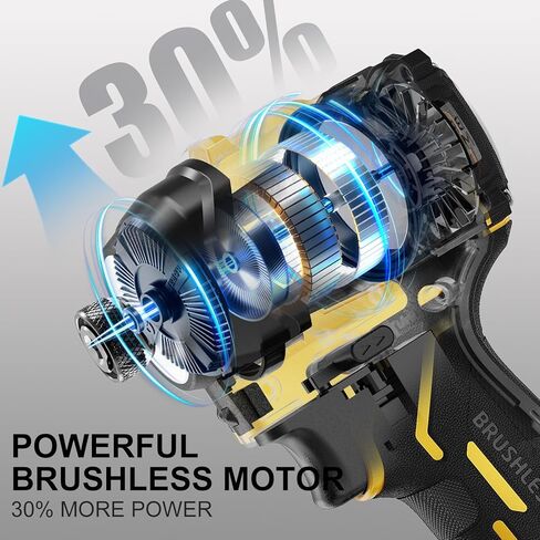 مفك تأثير 1/4 بوصة متوافق مع بطارية Dewalt 20V 60V Max (الأداة فقط)، عزم دوران 2212 رطل، 4 سرعات، محرك بدون فرش، ضوء LED in Kuwait