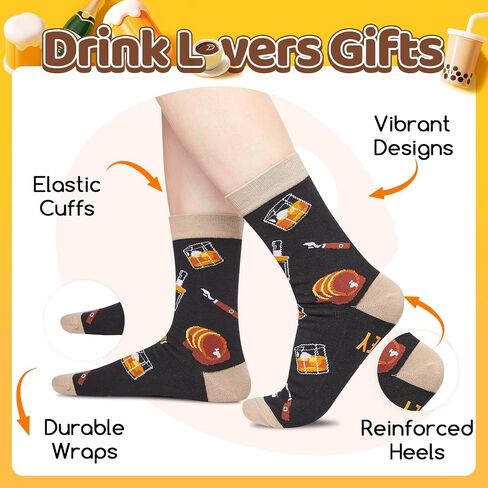 HAPPYPOP Bourbon Gifts for Men Women - Bourbon Whiskey Socks for Bourbon Lovers, Father's Day Gift for Dad in Kuwait