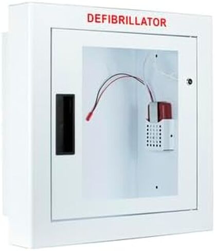 Semi-Recessed, Alarmed and Strobed AED Cabinet, Compact. Fits Many Defibrillators on The Market. Measures 13.75" H x 16.25" L x 3.25" D. Essential Storage for Indoor AEDs. in Saudi Arabia