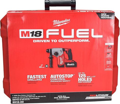 Milwaukee 2912-22 M18 FUEL Brushless Lithium-Ion 1 in. Cordless SDS Plus Rotary Hammer Kit (6 Ah) in Saudi Arabia
