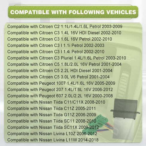 Blower Motor Heater Fan Resistor Kit, AC Blower Fan Control Module Compatible with Renault Clio 1.5L dCi Diesel 2005-2012, 6+2pins 7701207718, 1pc in Saudi Arabia