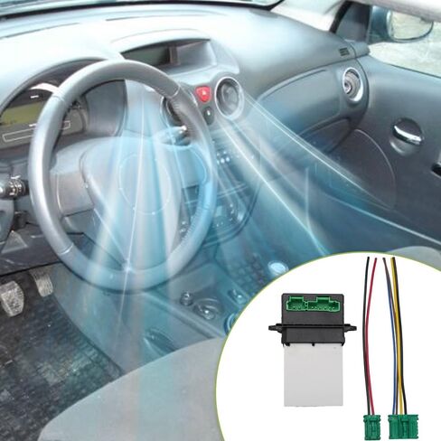 Blower Motor Heater Fan Resistor Kit, AC Blower Fan Control Module Compatible with Renault Clio 1.5L dCi Diesel 2005-2012, 6+2pins 7701207718, 1pc in Saudi Arabia