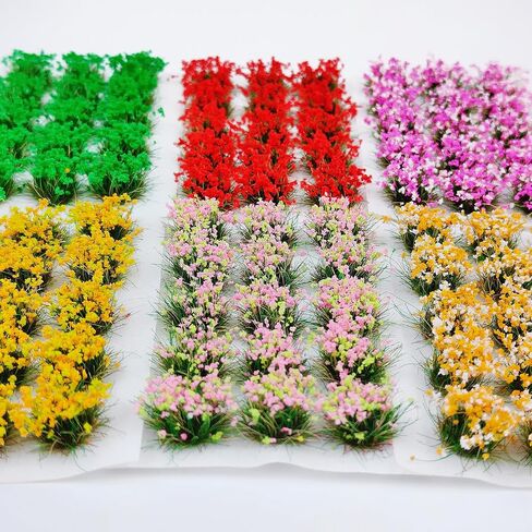 90 Pcs Static Grass Clusters, Mini Colorful Flower Sets for DIY Model Railway Scenery Train Landscape & War Game Terrain Layouts in Saudi Arabia