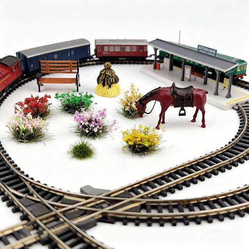 90 Pcs Static Grass Clusters, Mini Colorful Flower Sets for DIY Model Railway Scenery Train Landscape & War Game Terrain Layouts in Saudi Arabia