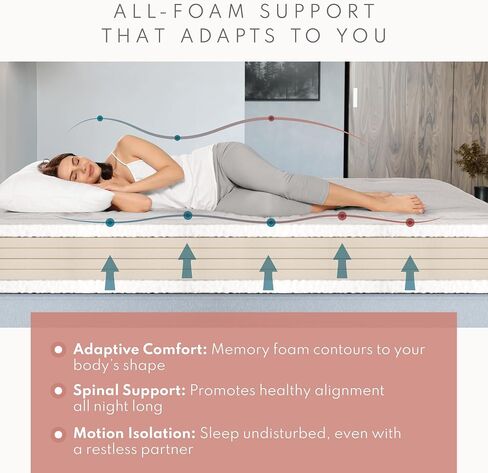 منتجات Royal Sleep By The Futon Factory 6 Inch Memory Foam Futon Mattress - غطاء أسود صلب - الحجم الكامل - الرغاوي المعتمدة in Saudi Arabia