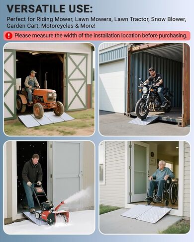 سقيفة شاقة منحدر لركوب الخيل ، سلالم لذعان المرآب عتبة المدخل العشب جرار جرار الثلج كراسي الكراسي العربة الحديقة ، 1500 رطل التحميل مضاد للانزلاق لوحة منحدر-2 pcs in Kuwait