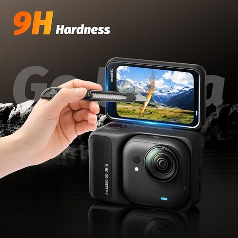 واقي عدسة الشاشة لملحقات Insta360 GO Ultra، غطاء حماية للشاشة من الزجاج المقوى Insta 360 Go-Ultra 3 و2 غطاء عدسة من السيليكون، صلابة 9H، حساس للمس، HD in Kuwait