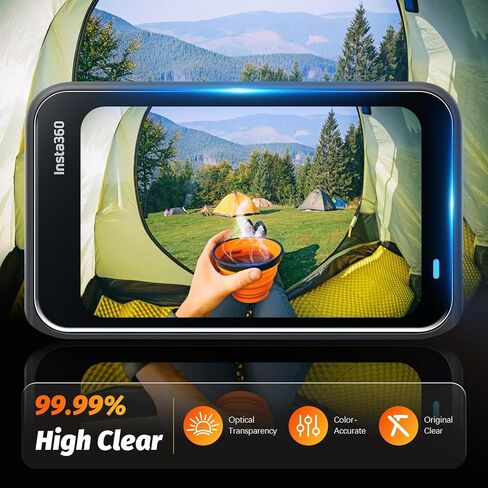 واقي عدسة الشاشة لملحقات Insta360 GO Ultra، غطاء حماية للشاشة من الزجاج المقوى Insta 360 Go-Ultra 3 و2 غطاء عدسة من السيليكون، صلابة 9H، حساس للمس، HD in Kuwait