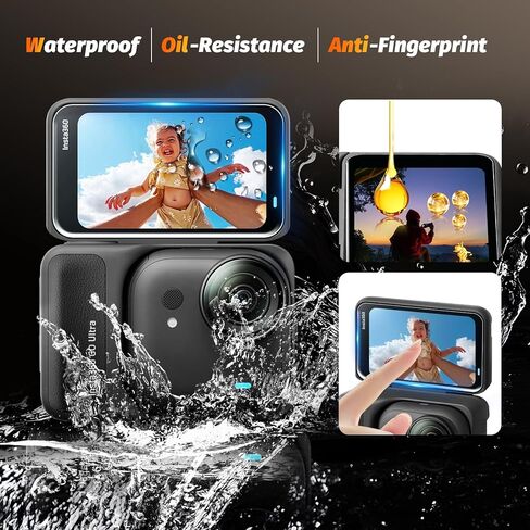 واقي عدسة الشاشة لملحقات Insta360 GO Ultra، غطاء حماية للشاشة من الزجاج المقوى Insta 360 Go-Ultra 3 و2 غطاء عدسة من السيليكون، صلابة 9H، حساس للمس، HD in Kuwait