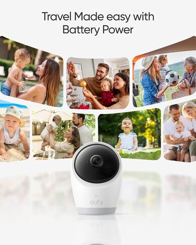 eufy Baby Monitor E20، دقة 2K، شاشة 5 بوصات بدقة 720 بكسل، اتصال هجين، Wi-Fi وبدون تحكم Wi-Fi، إمالة شاملة، تكبير 4×، رؤية ليلية، كاميرا بطارية مدمجة، ANR، تنبيهات ذكية، تسجيل 24/7 in Saudi Arabia