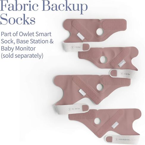 جورب قماشي من إكسسوارات Owlet لمراقبة الأطفال من Dream Sock، يناسب الأطفال من عمر 0 ​​إلى 18 شهرًا، وردي مغبر (المستشعر ومحطة القاعدة غير متضمنة) in Kuwait