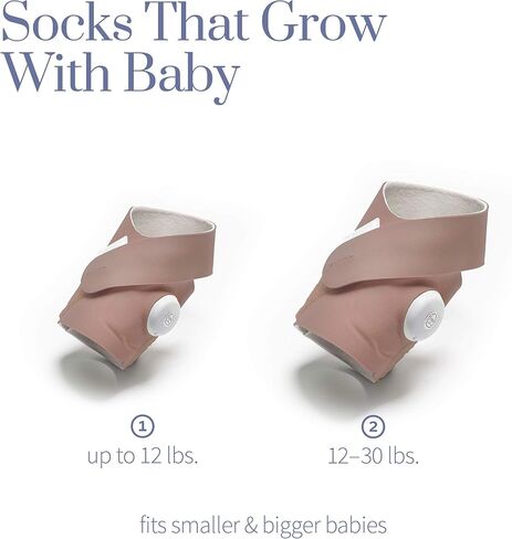 جورب قماشي من إكسسوارات Owlet لمراقبة الأطفال من Dream Sock، يناسب الأطفال من عمر 0 ​​إلى 18 شهرًا، وردي مغبر (المستشعر ومحطة القاعدة غير متضمنة) in Kuwait