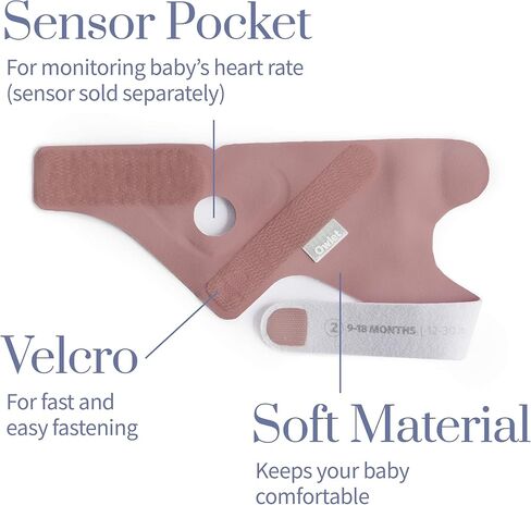 جورب قماشي من إكسسوارات Owlet لمراقبة الأطفال من Dream Sock، يناسب الأطفال من عمر 0 ​​إلى 18 شهرًا، وردي مغبر (المستشعر ومحطة القاعدة غير متضمنة) in Kuwait