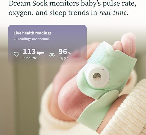 Owlet Dream Sock® - جهاز مراقبة الأطفال الذكي المعتمد من إدارة الأغذية والعقاقير (FDA) - تتبع معدل النبض المباشر (القلب) والأكسجين عند الرضع - تلقي الإخطارات in Kuwait