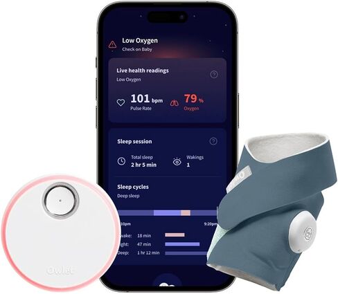 Owlet Dream Sock® - جهاز مراقبة الأطفال الذكي المعتمد من إدارة الأغذية والعقاقير (FDA) - تتبع معدل النبض المباشر (القلب) والأكسجين عند الرضع - تلقي الإخطارات in Kuwait