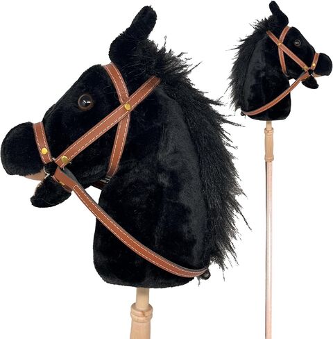 Nature Bound Stick Horse | Plush Handcrafted Hobby Horse | Stick Pony Provides Fun Pretend Play for Toddlers & Preschoolers | Handsewn, Wood, Sound Effects | Pinto Style in Saudi Arabia