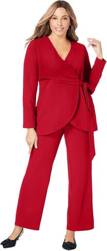 Jessica London Women's Plus Size 2-Piece Faux Wrap Pantsuit in Kuwait