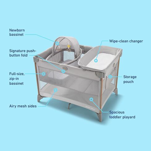 Graco Pack 'n Play CareSuite Bassinet Lux Playard، سكاي in Saudi Arabia