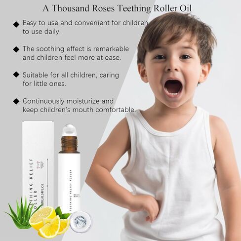 A Thousand Roses Teething Roller Oil, A Thousand Roses Teething Oil, Teething Roller All Natural (3) in Saudi Arabia