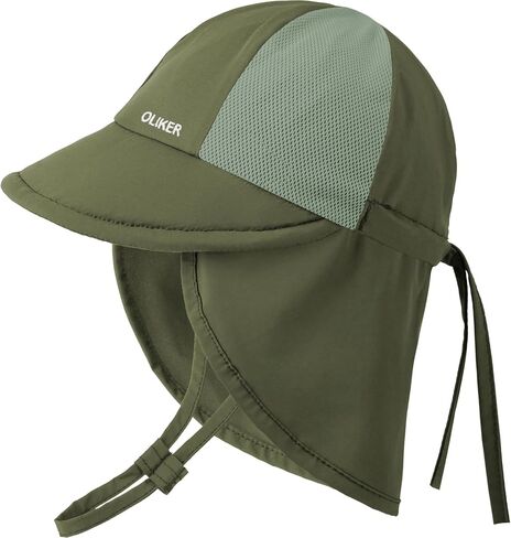 Baby Sun Hat with Breathable Mesh, Neck Flap Infant Unisex Boys Girls Toddler UPF 50+ Summer Beach Swim Adjustable in Kuwait