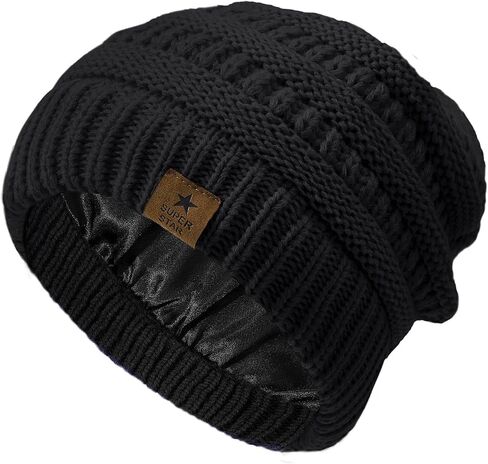 Century Star Baby Satin Lined Beanie for Girls Boys, Kids Warm Knitted Winter Hats for Infant Toddler Unisex Cap in Saudi Arabia