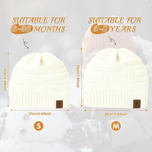 Century Star Baby Satin Lined Beanie for Girls Boys, Kids Warm Knitted Winter Hats for Infant Toddler Unisex Cap in Saudi Arabia