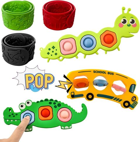 7pc تململ ألعاب Popper للأطفال الحواسات الحسية والفقاعات التي ظهرت في لعبة Montessori لعبة مشغولة ، ألعاب شفط محاسبة مع مرض التوحد ، البوب ​​للهدايا الفصول الدراسية للأطفال in Kuwait