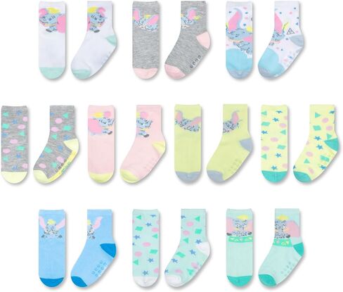 Disney Toddler Socks - 10 Pack with Grippers, Pooh, Cars & More for Ages 6-36 Months in Saudi Arabia
