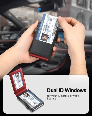 محفظة للرجال محفظة RFID مع 2 Windows & Money Clip ، حامل البطاقة المنبثقة النحيف ل 10-12 بطاقة ، محفظة ذكية بايفولد الحد الأدنى للجيب الأمامي ، حامل بطاقة الائتمان المعدنية المدمجة ، الهدايا للرجال in Saudi Arabia