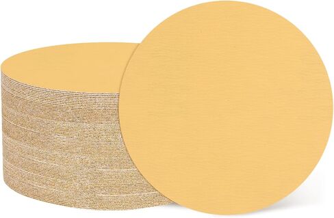 HARFINGTON 100 Pcs 5 Inch Sanding Discs, 220 Grit Hook and Loop Sandpaper, No-Hole Aluminum Oxide Orbital Sander Sandpaper for Woodworking Automotive Metal Polishing, Yellow in Saudi Arabia