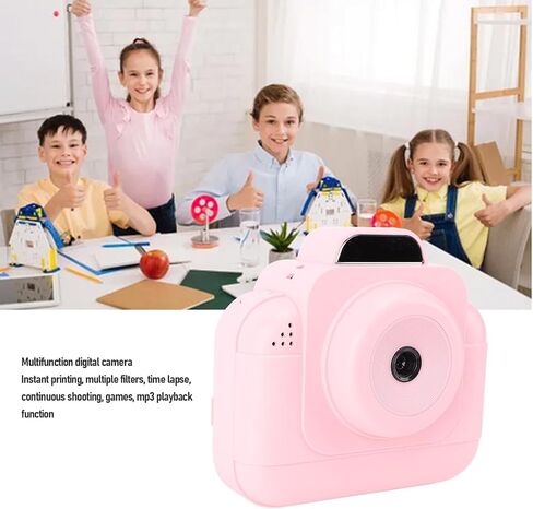 Portable Print Camera, Instant Print Camera for Kids, 2.4 Inch Display 1080P HD Video Thermal Printing Technology with Filters Time Lapse Modes Games MP3 Playback (Pinkish) (Blue) in Saudi Arabia