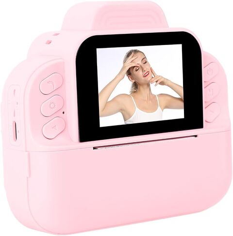 Portable Print Camera, Instant Print Camera for Kids, 2.4 Inch Display 1080P HD Video Thermal Printing Technology with Filters Time Lapse Modes Games MP3 Playback (Pinkish) (Blue) in Saudi Arabia