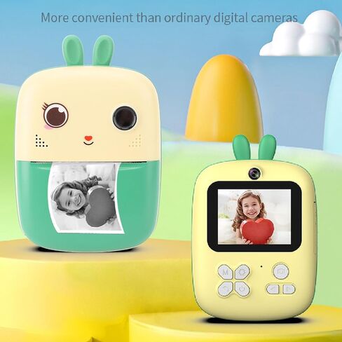 كاميرا Gugxiom Kids طباعة فورية، 1080P 80MP كاميرا طباعة فورية للأطفال تدعم طباعة ألوان الكمبيوتر، كاميرات فيديو رقمية عالية الدقة للأطفال الصغار للأولاد والبنات العمر (أزرق) in Saudi Arabia