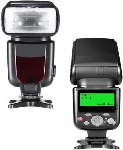 فلاش Speedlight خارجي (متوافق مع كاميرا Nikon COOLPIX P1100) دوران عمودي وأفقي (مزامنة لاسلكية) in Saudi Arabia