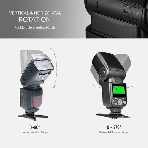 فلاش Speedlight خارجي (متوافق مع كاميرا Nikon COOLPIX P1100) دوران عمودي وأفقي (مزامنة لاسلكية) in Saudi Arabia
