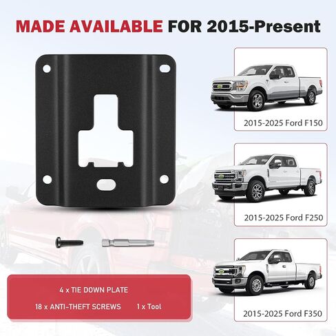 4pcs Tie Down Down Mancors Fit for 2015-2024 2025 Ford F-150 2017-2024 2025 Ford F250 F350 Super Duty & Ford Raptor Truck Bed Tie Downloy لاستبدال السيارات لملحقات Automotive Tie Downs in Kuwait
