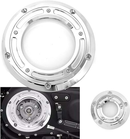 Motorcycle Transparent Derby Cover Engine Timer Cover for Harley Big Twin Cam Touring Electra Glide Road King Dyna Softail Heritage Fatboy 1999-2013 (Black) in Kuwait