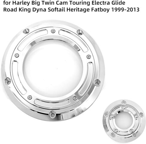 Motorcycle Transparent Derby Cover Engine Timer Cover for Harley Big Twin Cam Touring Electra Glide Road King Dyna Softail Heritage Fatboy 1999-2013 (Black) in Kuwait