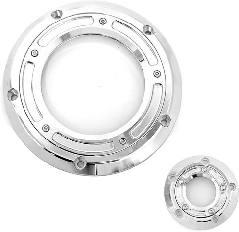 Motorcycle Transparent Derby Cover Engine Timer Cover for Harley Big Twin Cam Touring Electra Glide Road King Dyna Softail Heritage Fatboy 1999-2013 (Black) in Kuwait