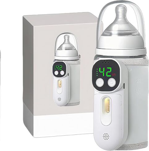 Portable Bottle Warmer for Travel, Warm for 6-10 Hours, Baby Bottle Warmer with Sound Voice Control, Travel Bottle Warmer for Breastmilk in Saudi Arabia